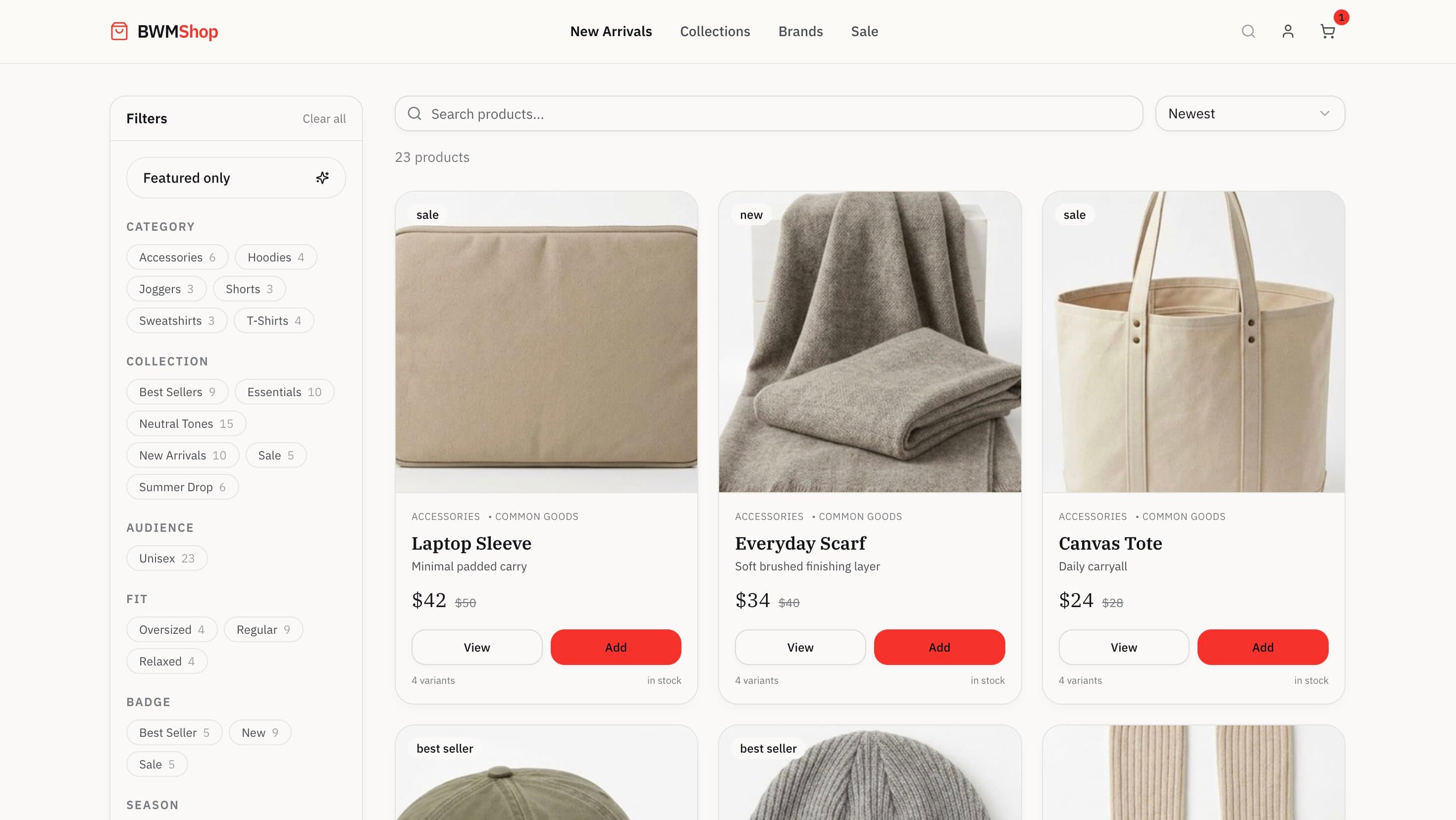 Live Payload CMS ecommerce demo storefront