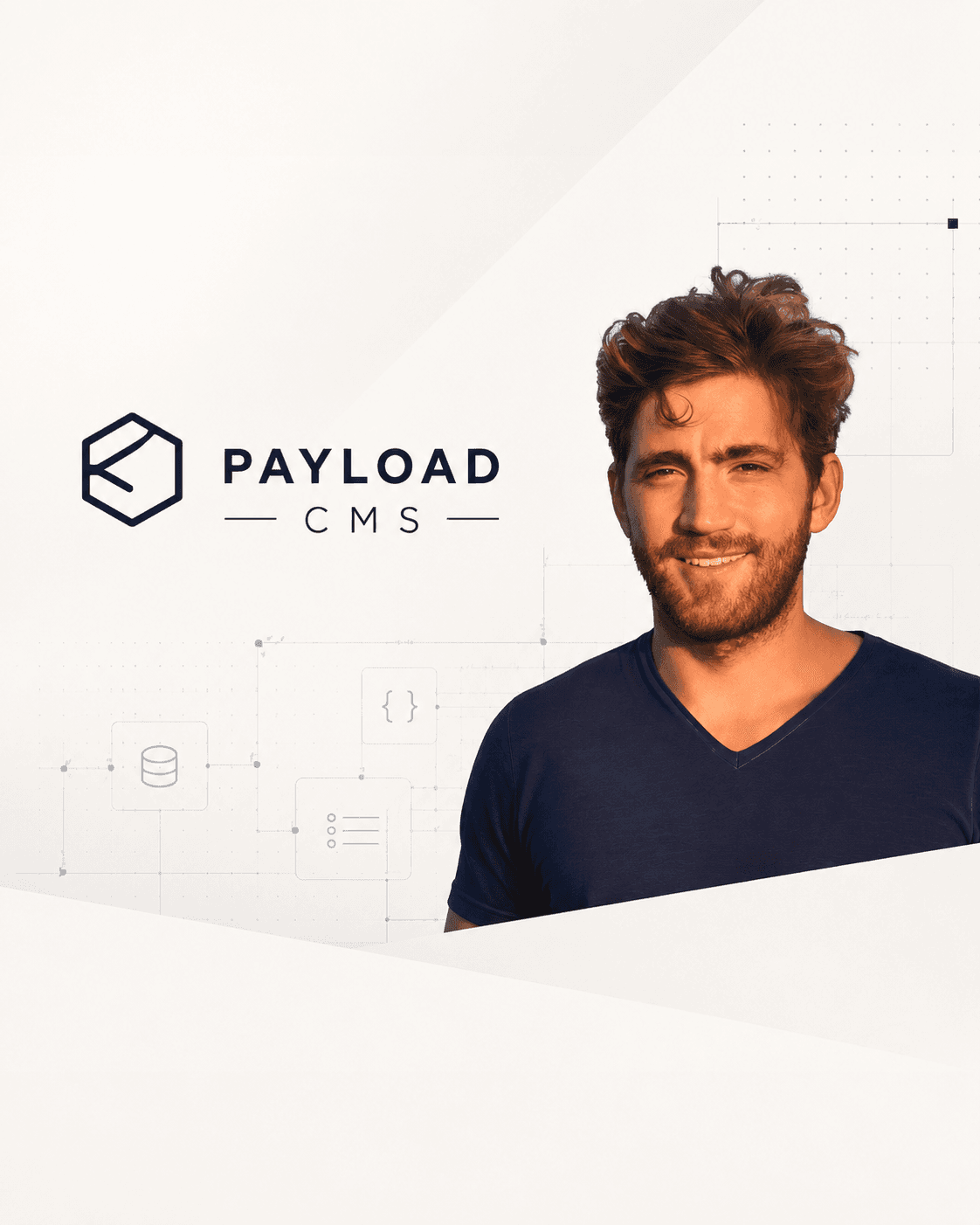 Payload CMS developer visual showing code, API, media, and analytics across the product surface